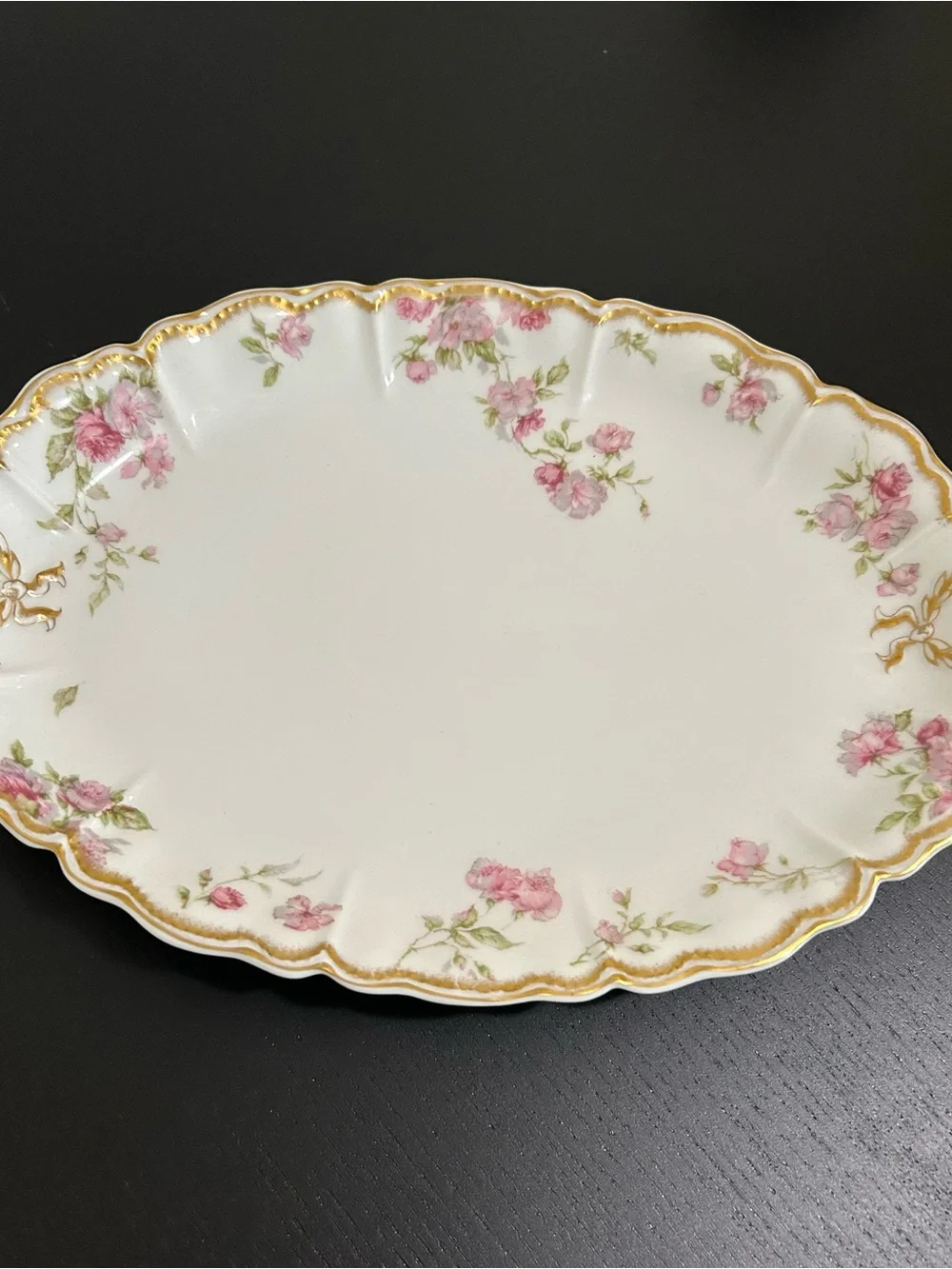 🔻🔻🔻sale Antique Haviland & Co. Limoges 12” Double Gold Oval Serving Platter